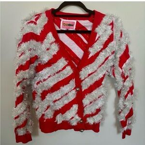 Tipsy Elves Red and White Festive Cardigan